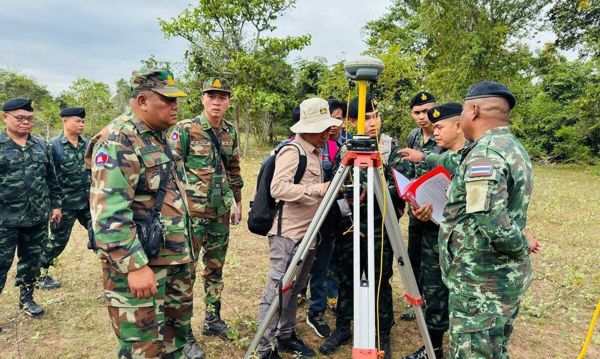 ក្រុមវាស់វែងចម្រុះកម្ពុជា-ថៃ ចាប់ផ្តើមបង្កើតផែនទីរូបថតដោយការប្រើប្រាស់ដ្រូនដើម្បីថតរូបនៅចន្លោះបង្គោលព្រំដែនលេខ៤២ ដល់ លេខ៤៧ ក្នុងភូមិសាស្រ្តខេត្តបន្ទាយមានជ័យ និងខេត្តស្រះកែវ